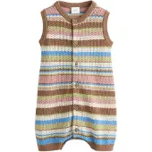 Next Rompertje/body azuur / bruin / lichtgroen / oudroze