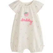 Next Rompertje/body ecru / groen / pink