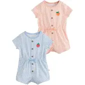 Next Rompertje/body blauw / oranje