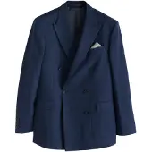 Next - Heren - Double-breasted blazer met structuur en standaard pasvorm - Blauw