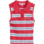 Next Gebreide top marine / hemelsblauw / rood / wit