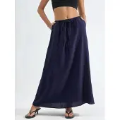 Busem Hoge Taille A-lijn Maxi Rok