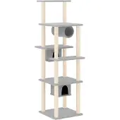 Syfax Kattenmeubel met sisal krabpalen 169 cm lichtgrijs