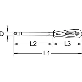 Ks Tools 1591120 Vierkante schroevendraaier Grootte 1/4