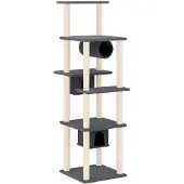 Syfax Kattenmeubel met sisal krabpalen 169 cm donkergrijs