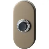 GPF bouwbeslag Beldrukker ovaal 70x32x10 mm met zwarte button Champagne blend