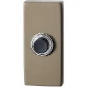 GPF bouwbeslag Beldrukker rechthoekig 70x32x10 mm met zwarte button Champagne blend