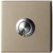 GPF bouwbeslag Beldrukker vierkant 50x50x8 mm met RVS button Champagne blend
