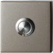 GPF bouwbeslag Beldrukker vierkant 50x50x8 mm met RVS button Mocca blend