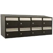 Allux Systeembrievenbus Brickset 4-Breed, 2-Hoog Met Dak Zwart