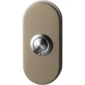 GPF bouwbeslag Beldrukker ovaal 70x32x10 mm met RVS button Champagne blend