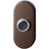 GPF bouwbeslag Beldrukker ovaal 70x32x10 mm met zwarte button Bronze blend