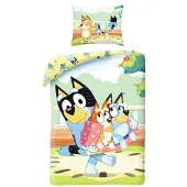 Bluey kinderslaapset – dekbedovertrek 140x200 cm + kussensloop 60x70 cm, gemaakt van microvezel
