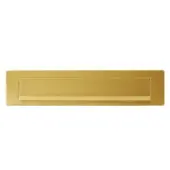 GPF bouwbeslag Briefplaat 340x77 met valklep 280x45mm - PVD mat messing