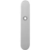 GPF bouwbeslag GPF Langschild afgerond 218x40x8,5mm WC57/5 grote knop RVS geborsteld