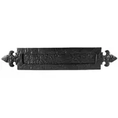 Ten Hulscher Briefplaat buitenmaat 419x76mm/ opening 260x33mm smeedijzer zwart
