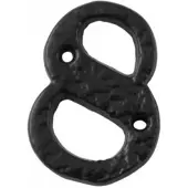 Ten Hulscher Huisnummer 8/ 50mm smeedijzer zwart