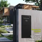 Logixbox - Pakketbrievenbus - Frontbox Inbouw Achteruitname incl. 1 afwerkingsframe - zwart -> ACTIE: GRATIS Vuurwerksluiting en Spaghettimat
