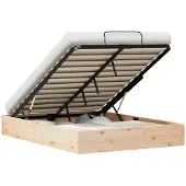 vidaXL Ottoman bedframe met opbergruimte Naturel 160 x 200 cm