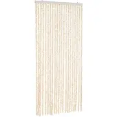 vidaXL Vliegengordijn 90x220 cm chenille beige en wit