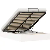 vidaXL Ottoman bedframe met opbergruimte Wit 140 x 200 cm