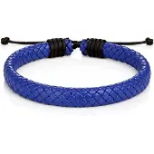 LGT JWLS Leren armband Heren Blauw Verstelbaar Gevlochten leer