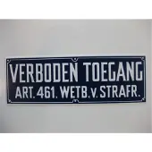 Remko Bord 12x35cm PVC Verboden Toegang Art. 461
