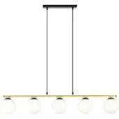 Emibig Hanglamp 5xE14 10W ALLORA, 5 witte lampenkappen, model 1254/5