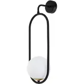 Jupiter Wandlamp Samba, dimbaar, zwart, Woon-/ Eetkamer, Glas, Modern, wandlamp
