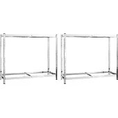 vidaXL Bandenrekken 2-laags 2 st 110x40x110 cm staal zilverkleurig