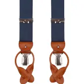 Profuomo Bretels blauw, Effen