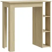 vidaXL Bartafel met schap 102x50x103,5 cm hout sonoma eikenkleur