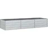 vidaXL Plantenbak verhoogd 240x80x45 cm gegalvaniseerd staal zilver