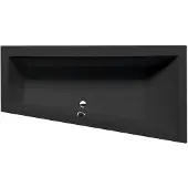 Polysan Andra R asymmetrisch bad 160x90x45cm, mat zwart