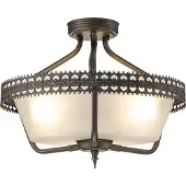 Elstead Lighting LED Plafondlamp Crown | 3X E27 Max 60W | Dimbaar | Iron Gate