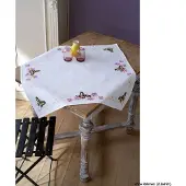 Vervaco - Aïda tafelkleed kit - Koninginnepages op asters - PN-0156337 - Borduren - Borduurpakket - Borduurpakket volwassenen - Borduurpakket kind