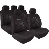 Lampa Stoelhoezen Set Road Track – Zwart – 9-delig voor Stijlvolle Bescherming en Comfort
