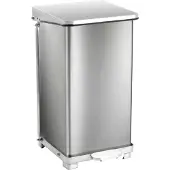 Huismerk Industriële Pedaalemmer Mat Zilver RVS 45L