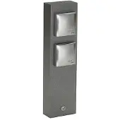 ALBERT LEUCHTEN Eddi IP44 dubbele wandcontactdoos zuil, zwart, Aluminium
