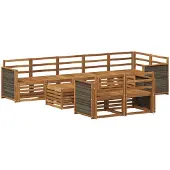 vidaXL Buiten bank set 8 st Naturel 59 x 59 x 37 cm