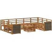 vidaXL Buiten bank set 10 st Naturel Massief Acacia Hout