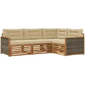 vidaXL Buiten bank set 4 st Natuurlijk en Beige