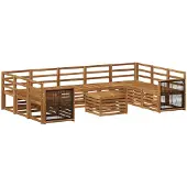 vidaXL Buiten bank set 10 st Naturel Massief Acacia Hout