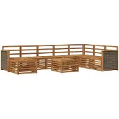 vidaXL Buiten bank set 9 st Naturel Massief Acacia Hout