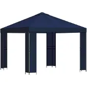 vidaXL Prieel 3 x 3 m Blauw Polyester en Staal 190 gsm
