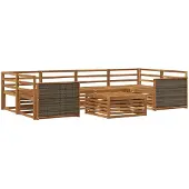 vidaXL Buiten bank set 7 st Naturel Massief Acacia Hout