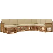 vidaXL Buiten bank set 6 st Naturel Massief Acacia Hout en Polyester