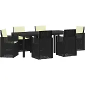 vidaXL Tuin Eettafel Set 7 st Antraciet- en crèmekleurig PP