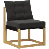 Syfax Buiten Midden Sofa Massief acaciahout en Textilene Stof Wit