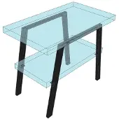 Sapho Twiga stalen beugel 80x67cm, zwart mat, 2 st.